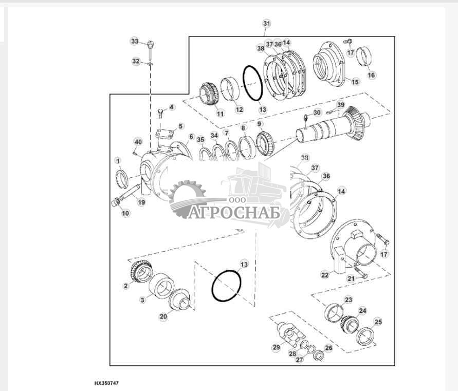 Редуктор главного промежуточного вала 